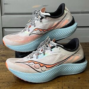 Saucony Endorphin Pro 3 Men's Running Shoes Fog/Vizi Orange, Size 11.5